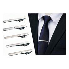 Tendencia5 Piezas Juego De Clips De Corbata Para Boda NegocioCalidad premium - Plateado - Ver 1