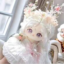 1件可愛棉花娃娃 超萌毛絨娃娃 20cm 正版 Xiao Yun 棉花娃娃（僅娃娃，不含衣物）內含骨架可擺造型拍照，生日禮物首選，送給好友的禮物 - 彩色 - 查看 8
