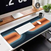 1pcDesk Mat, Gaming Large Mouse Pad For Desk, Computer Desk Pad, Mousepad With Non-Slip Rubber Base, Spill-Resistant XXL Keyboard Mat For Home Office Laptop, Blue Boho Rainbow - Multicolor - View 3