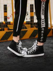 Nuevos zapatos casuales para hombre.Zapatillas deportivas informales para hombre.Zapatillas deportivas unisex, cómodas y a la moda.Nuevas zapatillas de lona informales.Zapatillas de lona minimalistas,Zapatillas clásicas de moda de lona.Estilo urbano, cómodo y ligero, para llevar a diario. - Negro - Ver 8