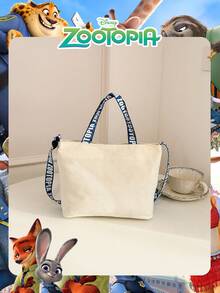 Disney 1 Pc Zootopia Judy & Nick Printed Tote Bag, Women's Cute Cartoon HandBag , Adjustable Shoulder Strap Crossbody Bag,For Women/Girls/Students,Ideal For Daily Use,Casual Outings, Shopping ﻿