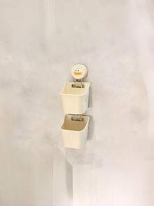 无孔吸盘壁挂式收纳盒，厨房姜蒜收纳架/浴室化妆刷收纳篮，卧室及更衣室杂物收纳架，不伤墙面，强力吸盘，多功能收纳架 - 彩色 - 查看 7