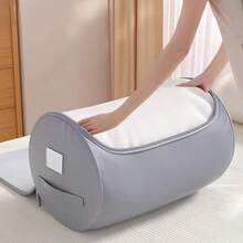 1pc Cylindrical Dust-Proof Quilt Storage Bag, Large Capacity, Foldable, For Organizing And Storing Clothes, Quilts And Other Items. Space-Saving Design, Suitable For Home And Travel Storage. - Multicolor - View 1