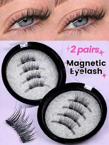 MAANGE 2 Pairs Reusable Magnetic Eyelashes With Applicator, Natural Look, No Glue Needed, Easy To Wear And Remove, 3D Cartoon Style, Delicate And Soft Eyelash Strips, Natural Soft And Fluffy Lashes - Lông mi  mắt mèo - Xem 11
