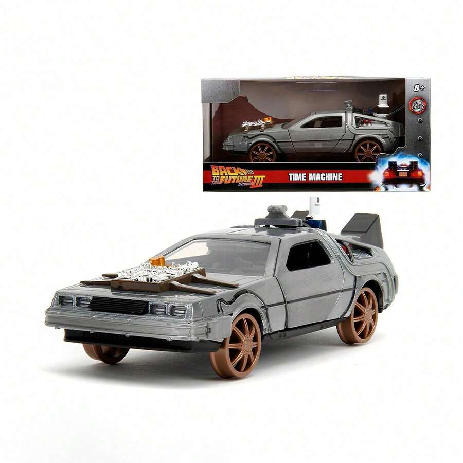 Simba 1/32 Scale Back To The Future Time Machine Alloy Car Model, Openable Doors Collectible Toy, Children & Adult Toy, Boys Birthday Gift Racing Car Toy Model - Ⅲ B - View 1