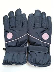 一套女童冬季保暖手套，冬季骑行保暖，防寒防风，滑雪摩托车适用，加厚绒面手套，防滑掌面，触屏灵敏