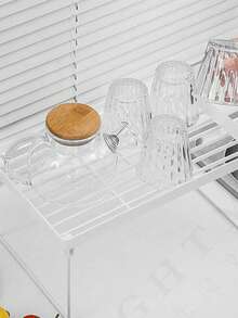 Kitchen Spice Rack; Condiment Rack; Floor-Standing Plastic Storage Rack; Seasoning Rack; Herb Rack - White - View 4