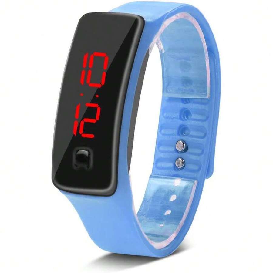 Reloj de Pulsera LED Resistente Al Agua, Deportes Al Aire Libre, Relojes de Pulsera Electrónicos para Niños Mayores, Rastreador de Ejercicios, Pulsera Inteligente(13 * 5 * 2cm-Azul),37561082 - Óxido marrón - Ver 1