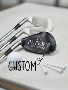 Personalized Faux Leather Golf Club Head Cover, Customized Golf Gift For Men, Customized Golf Accessories, Golf Club Head Cover, Waterproof PU Leather, With Hook And Loop, Can Be Engraved, Groomsmen Gift - Multicolor - View 1