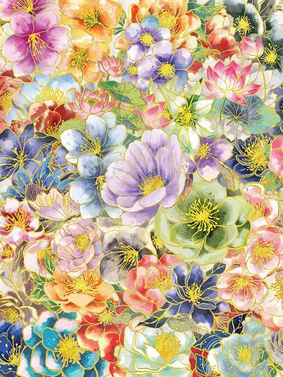 SCXXBSW 50pcs Hot Stamped Floral Elegant Flora, Creative Cartoon Stickers Suitable For Handbooks, Phone Cases, Laptops, Computers, Suitcases, Refrigerators Decoration