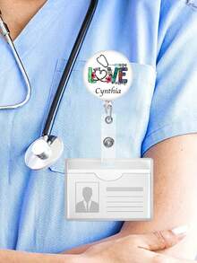 个性化胸牌卷轴，定制护士伸缩胸牌夹，护士ID卡扣挂绳胸牌夹，注册护士ID胸牌，员工礼物，听诊器731，个性化装饰品，个性化礼物，节日礼物，护士节 - 彩色 - 查看 8
