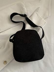 复古百搭原宿风灯芯绒单肩斜挎包，简约休闲校园学生手机袋