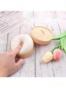 1/4个日常减压玩具，彩色饺子造型挤压球，感官解压玩具，挤压面团球减压手部玩具，带食物蒸笼的弹性桌面玩具，游戏和派对小礼物，适合作为礼品或派对小礼物 - 彩色 - 查看 14