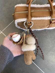 Yogodlns Llavero de cuerda con diseño de béisbol, colgante de amor con borde de encaje, llavero de cuerda colorido, llavero creativo para colgante de bolso, decoración de mochila - Multicolor - Ver 11