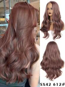 新款合成纤维假发，女士浓密长卷发，高温丝时尚假发 - 彩色 - 查看 10