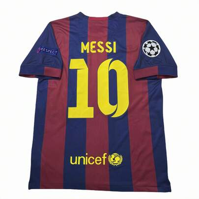 14 15 Home Vintage Jersey No.10 MessiShort Soccer Jersey