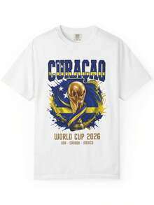 Curaao World Cup 2026 T Shirt Soccer Fan Tee Football Shirt Unisex Gift For Couples - trắng - Xem 1