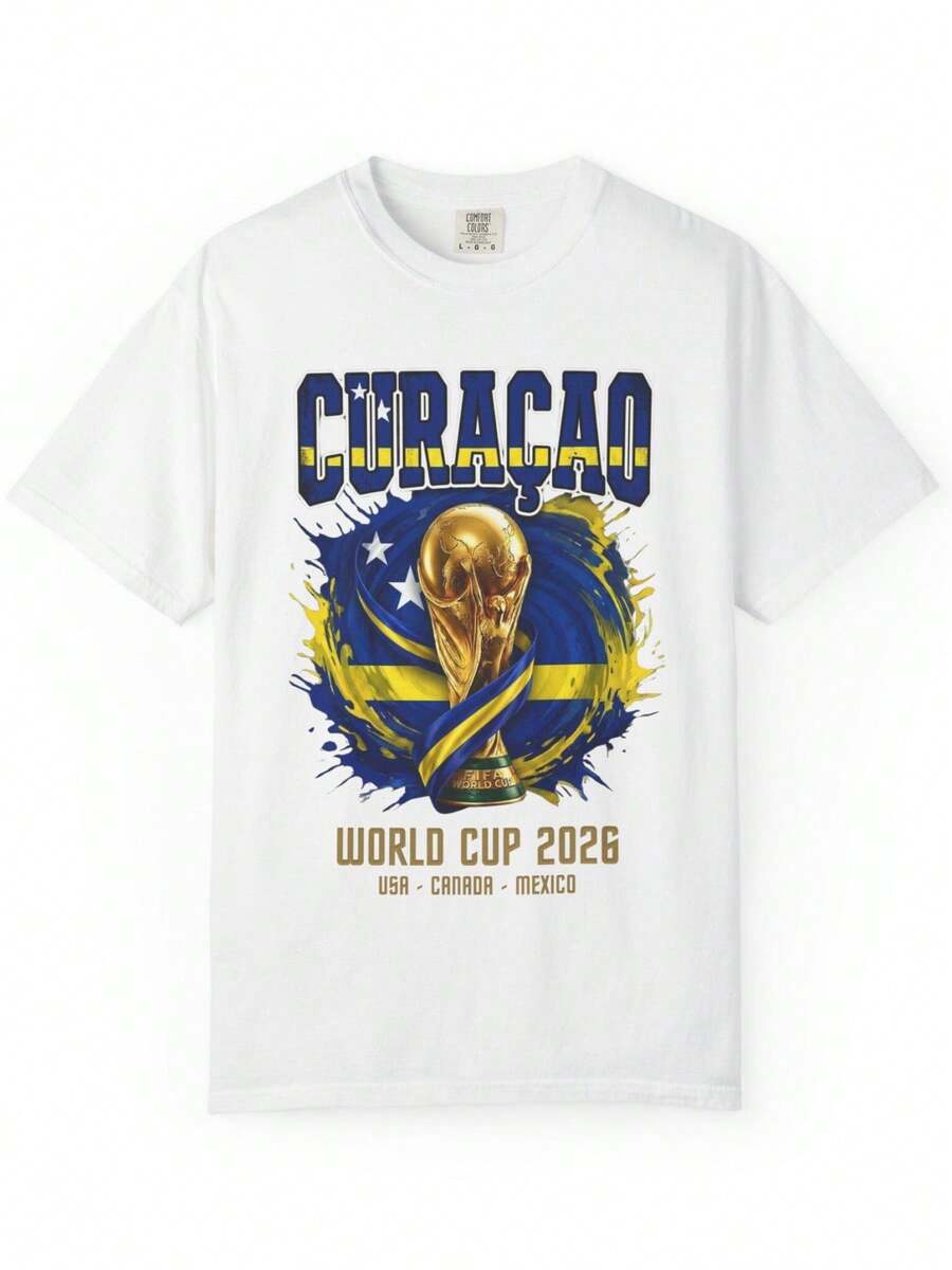Curaao World Cup 2026 T Shirt Soccer Fan Tee Football Shirt Unisex Gift For Couples - trắng - Xem 1
