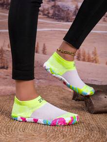 ZVB Barefoot-Friendly Water Shoes, Soft-Soled Women's Beach Shoes For Swimming, Diving, Fishing, Outdoor Quick-Drying Summer Sandals, Non-Slip & Breathable - 白綠色 - 查看 7