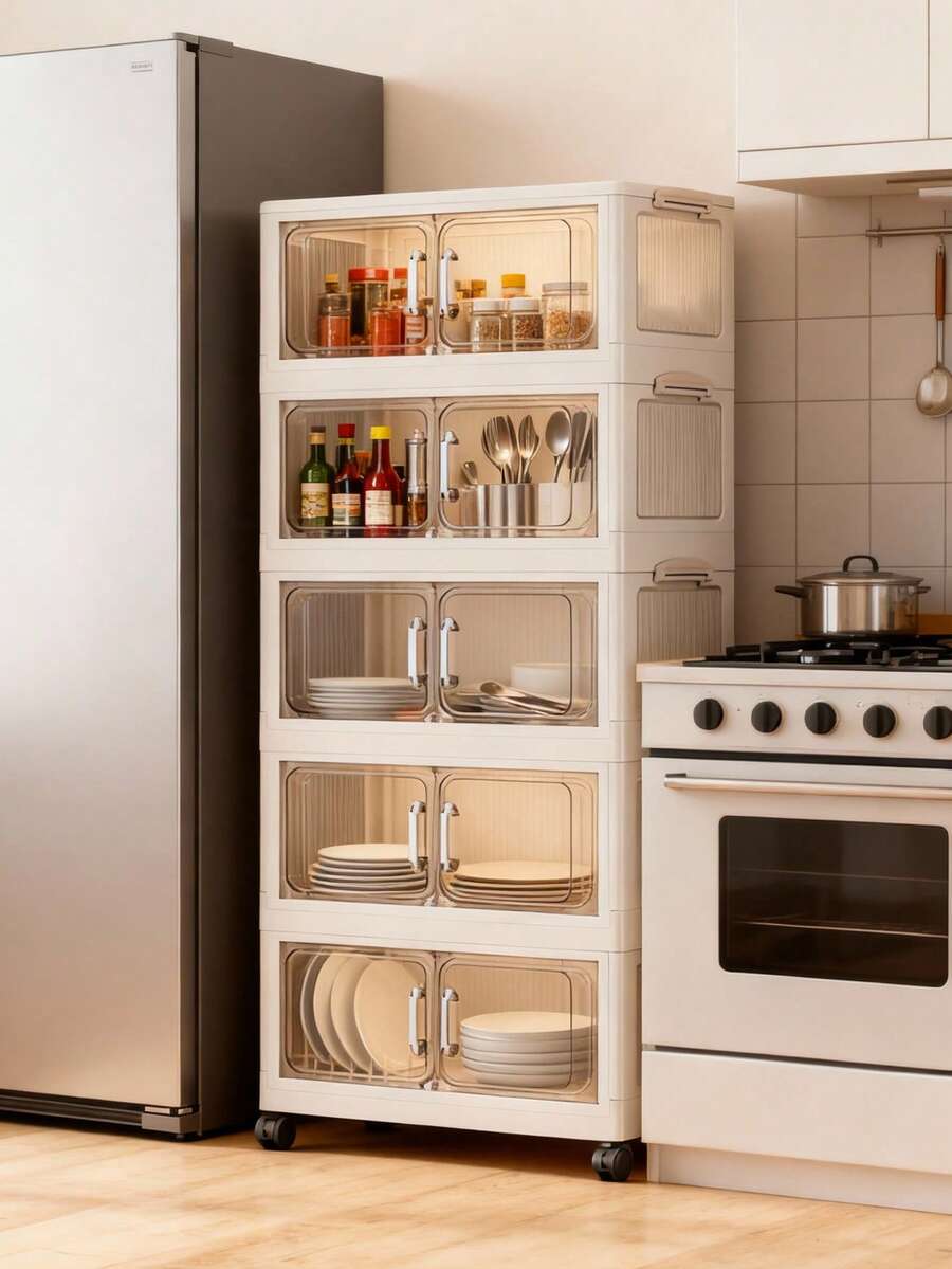 1 chiếc tủ đựng đồ gấp gọn, rộng 17.7-23.6 inch, dùng để sắp xếp đồ chơi trong phòng khách, đựng đồ ăn vặt, đựng đồ nhà bếp, quà Giáng sinh, hộp đựng đồ, đựng đồ dưới gầm giường.