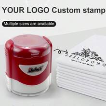 Customized Logo, Business Logo And Text Stamp - Personalized Cartoon Character Design, Business Badges And High-Quality Stamps, Suitable For Office Scenarios. Round Black Plastic Shell, Perfect For Adding Unique Marks On Documents And Creating Prominent File Identifiers. Also Suitable For School Supplies And Back-To-School Season. - Black - View 10