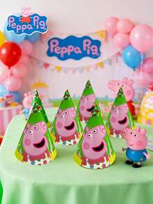 10 chiếc mũ nón Peppa Pig, sản phẩm chính thức được cấp phép của Hasbro, phụ kiện tiệc nhẹ dùng một lần, thích hợp cho các buổi lễ kỷ niệm, trang trí trang phục, tiệc theo chủ đề và lễ hội. - Nhiều màu - Xem 5