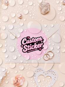 1-160pcs Customizable Round Stickers, Can Print Any Text And Patterns, Suitable For Valentine's Day Gifts, Romantic Love Notes, Handmade Stickers, Party Favors, Envelope Seals, Notebooks, Laptops, Great For Gifting To Boyfriend, Girlfriend, Husband, Wife, Parents, Friends, Family, Waterproof And Durable Decorative Labels In Multiple Sizes, Unique Commemorative Stickers For Anniversary, Birthday, Home,Wallpaper Stickers Wall ,Kids-Activity - Rose Red - View 5