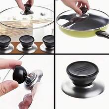10pcs/20pcs/5pcs Universal Plastic Glass Pot Knob Lid Handle, Stainless Steel Lid Knob, Heat-Resistant Glass Lid Holder, Kitchen Accessories, Stainless Steel Replacement Knob Lid, Durable Black Rubber Handle - Multicolor - View 13