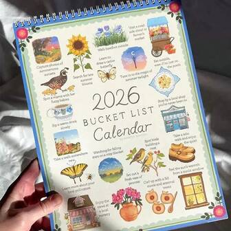 Kalendarz z listą życzeń na rok 2026, kreatywny prezent, wysokiej jakości kalendarz ścienny, idealny prezent do szkoły i domu