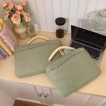 YOONI 韩版奶油色加厚笔记本电脑包，可手提/肩背，配有可拆卸肩带，防震设计，适用于 13/14/15.6/16 英寸笔记本电脑 - 彩色 - 查看 5