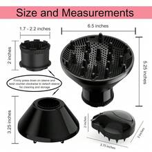 1 Piece Pink Universal Hair Diffuser Attachment Adaptable For Blow Dryer Nozzles 1.7 To 2.2 Inch Diameter For Curly Wavy Hair Styling Home Salon Use Tool - 黑色洗髮刷 - 查看 7
