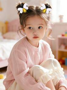 2pcs/pack Cute Bee Design Girls' Hair Clip/headband/kids Hair Accessories For Spring - Multicolor - View 2