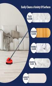 Spin Mop Scrub Brush Head, 2 Pcs Scrub Mop Compatible EasyWring 1-Tank System, Hard Bristle Cleaning Scrubber Mop Head For Bathroom, Kitchen, Tub And Tile - ColorA - View 6