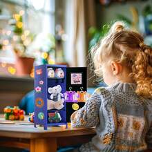 Mini locker, pequeño armario metálico para computadora, caja de , caja fuerte para dinero y caja de - Negro - Ver 2