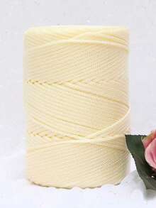 1pc Lightweight Hollow Ramie Yarn, Handmade, High-Quality Polyester Braided Rope, Suitable For Crochet, Bags, Wall Hangings, Carpets, DIY Crafts