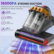E.LUO Mattress Vacuum Cleaner, Bed Vacuum Cleaner With UV-C Light & High Heating Tech, 16Kpa Suction 400W Powerful Double-Cup Handheld Vacuums For Pillows, Cribs, Sofas And Pet Hair With HEPA - US A Type Plug(110-127V) - View 2