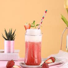 Paquete de 25/100 pajitas de papel con estampado de frutas - 6 x 197 mm | Perfectas para café, zumos, cócteles, té con leche, decoración para cumpleaños, bodas, fiestas y diversas ocasiones. Se disuelven en agua. - Multicolor - Ver 8