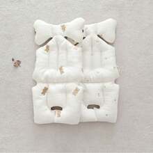 Novo Almofada Acolchoada Grossa para Carrinho de Bebê com Bordado Coreano INS para Outono/Inverno, Almofada de Assento de Carro para Bebê - Cor da imagem - Visão 8