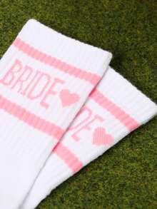 3 pares/6 pares de calcetines de mujer aleatorios, calcetines románticos de novia de moda para boda, calcetines de pareja con diseño de Día de San Valentín hasta el tobillo - Multicolor - Ver 9