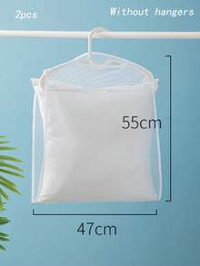 枕头晾衣网，两侧透气孔设计，快速晾干，可重复使用，适用于洗衣房、阳台/户外晾晒，也可作为室内衣柜晾晒收纳袋，家用靠垫晾衣网，可悬挂于衣架/晾衣绳/衣柜挂钩上，适用于晾晒枕套、靠垫、小毯子、床上用品等，易于清洁和存放（不含衣架）。