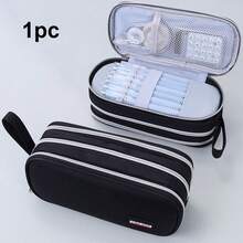 Personalized Custom 2026 New Large Capacity Pen Bag Three-Layer Zipper Student Stationery Bag High-Value Simple Multi-Functional Pencil Bag Back To School - Multicolor - View 10