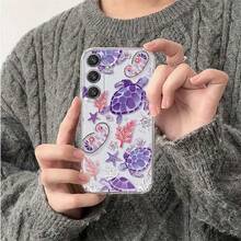 Funda de Teléfono Transparente Suave con Patrón de Tortuga Oceánica para Samsung Galaxy S25/S24/S23/S22/S21 Ultra, Plus, FE y A10/A12/A13/A14/A15/A16/A20/A22/A23/A24/A25/A30/A33/A34/A35/A52/A53/A50/A54/A72/A73/M10S - Multicolor - Ver 6