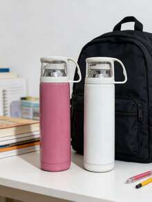 1pc 500ml Double Wall Stainless Steel Insulated Tumbler, Travel Mug, Coffee Cup - Multicolor - View 7