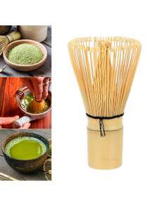 1/2个抹茶粉搅拌器，竹制茶具刷，绿茶搅拌棒，居家及开学必备