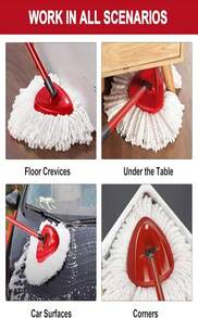 4 Pack Mop Heads Replacements For O-Ceda Easy Wrin Spin System, Microfiber Refills, Easy Cleaning Mop Repalce Head - MàuA - Xem 4