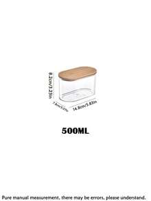 1个竹盖密封罐，透明食品罐，适用于家庭厨房，可冷藏保鲜，容量可选500毫升、1000毫升、1500毫升，可存放各种谷物、糖果、意面、坚果和零食等，厨房收纳用品，可置于冰箱冷藏保鲜。 - 摩卡棕 - 查看 14