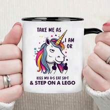 1 pieza, Taza de café de unicornio arcoíris divertida "ME HE PUESTO EN TIEMPO DE ESPERA HASTA QUE PUEDA JUGAR BIEN CON LOS DEMÁS, ESTO PUEDE TARDAR UN RATO" Taza novedosa para el té de la mañana, decoración de escritorio de oficina, regalo humorístico para amigos/familiares que necesiten un "tiempo de espera" - Multicolor - Ver 14