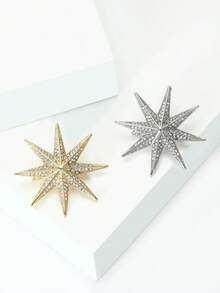 奢华水钻八角星胸针 - 创意别针,男女通用,适合宴会、服装配饰/朋友聚会徽章礼物 - 八芒星 - 查看 7