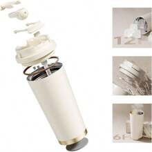 20oz Stainless Steel Tumbler With Lid Straw - Double Wall Vacuum Insulated Travel Mug - Leak Proof Cup Keeps Drinks Hot 12H/Cold 24H - Bottle Coffee, Tea, Iced Beverages - Antique White - 查看 7