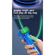 Night Glow Shooting Launcher Toy With High-Speed Rope, Creative Design For Intelligent Stress Relief And Family Interactive Games, Ideal For Parent-Child Activities And Gatherings - 三色螢光棒 - 藍色 - 查看 4